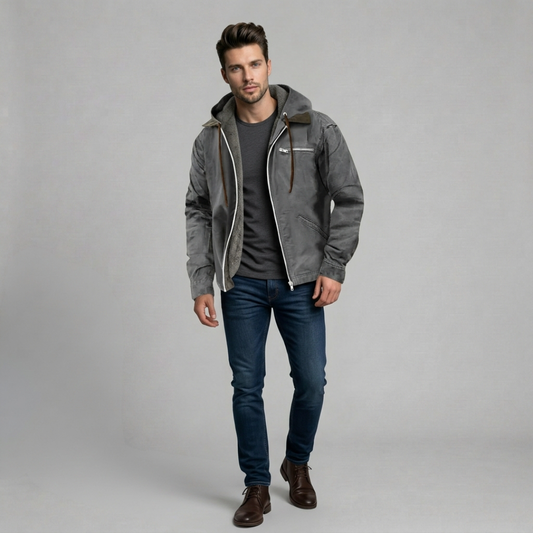 Bartosz - Męska casualowa kurtka z kapturem o wyrazistym stylu