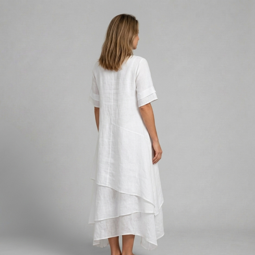 Bogumiła - Elegancka sukienka warstwowa