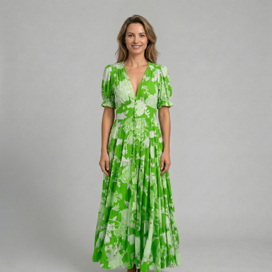 Elina - Elegancka sukienka maxi w kwiaty