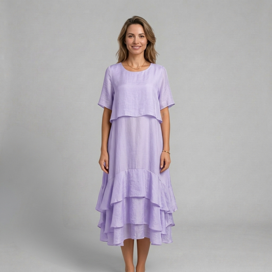 Bogumiła - Elegancka sukienka warstwowa