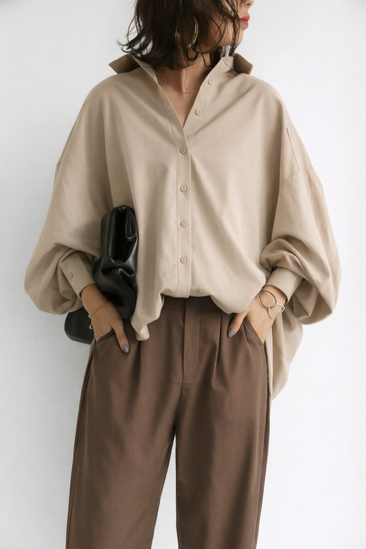 Ania - Elegancka Bluzka Damska Oversize o Wszechstronnym Kroju