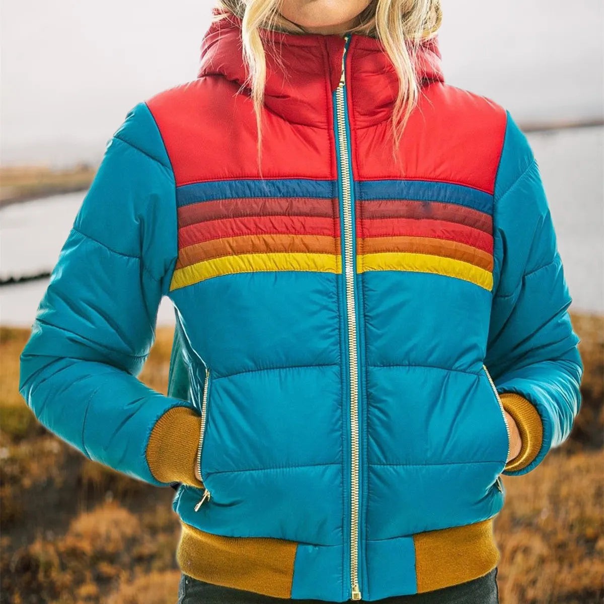 Ania | Gewatteerde retrojas met capuchon
