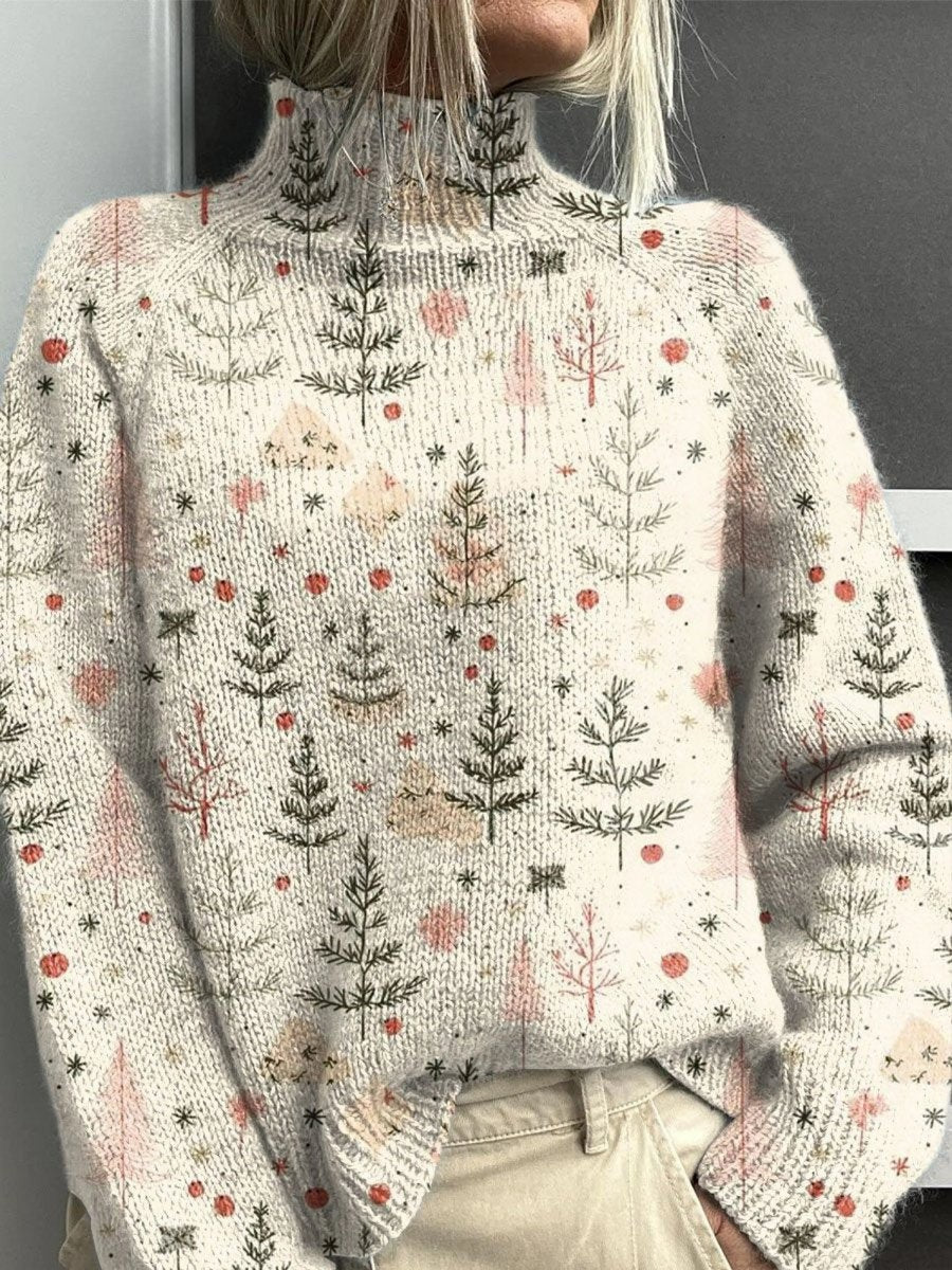 Basia | Sweter z motywem choinek