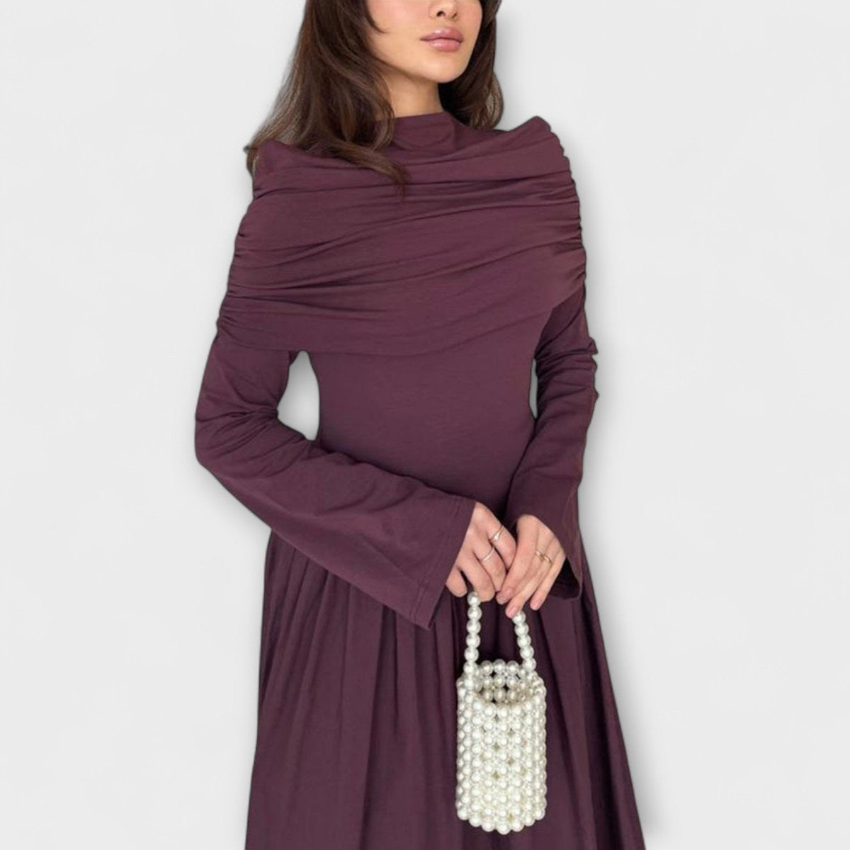Hanna | Elegante geplooide maxi-jurk