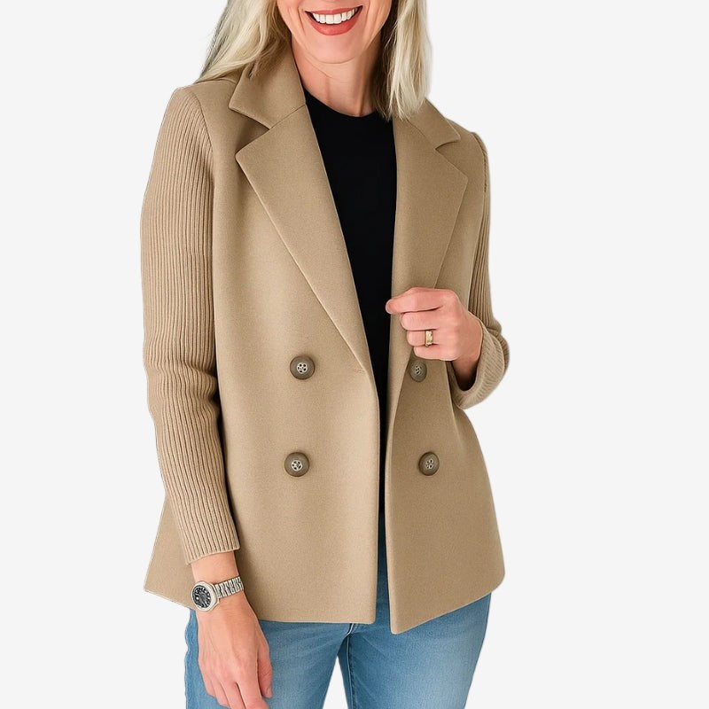 Izabela | Blazer met geribde mouwen