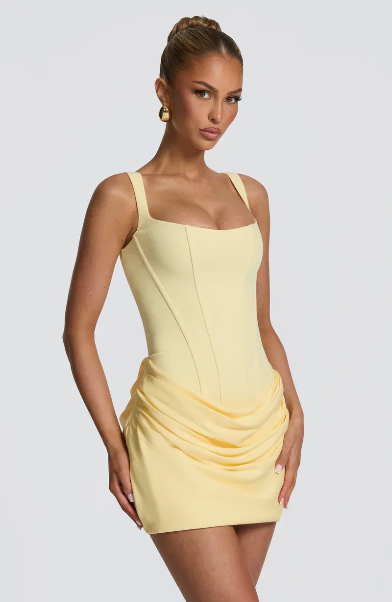 Kornelia | Getailleerde mini-jurk met korsetmodel