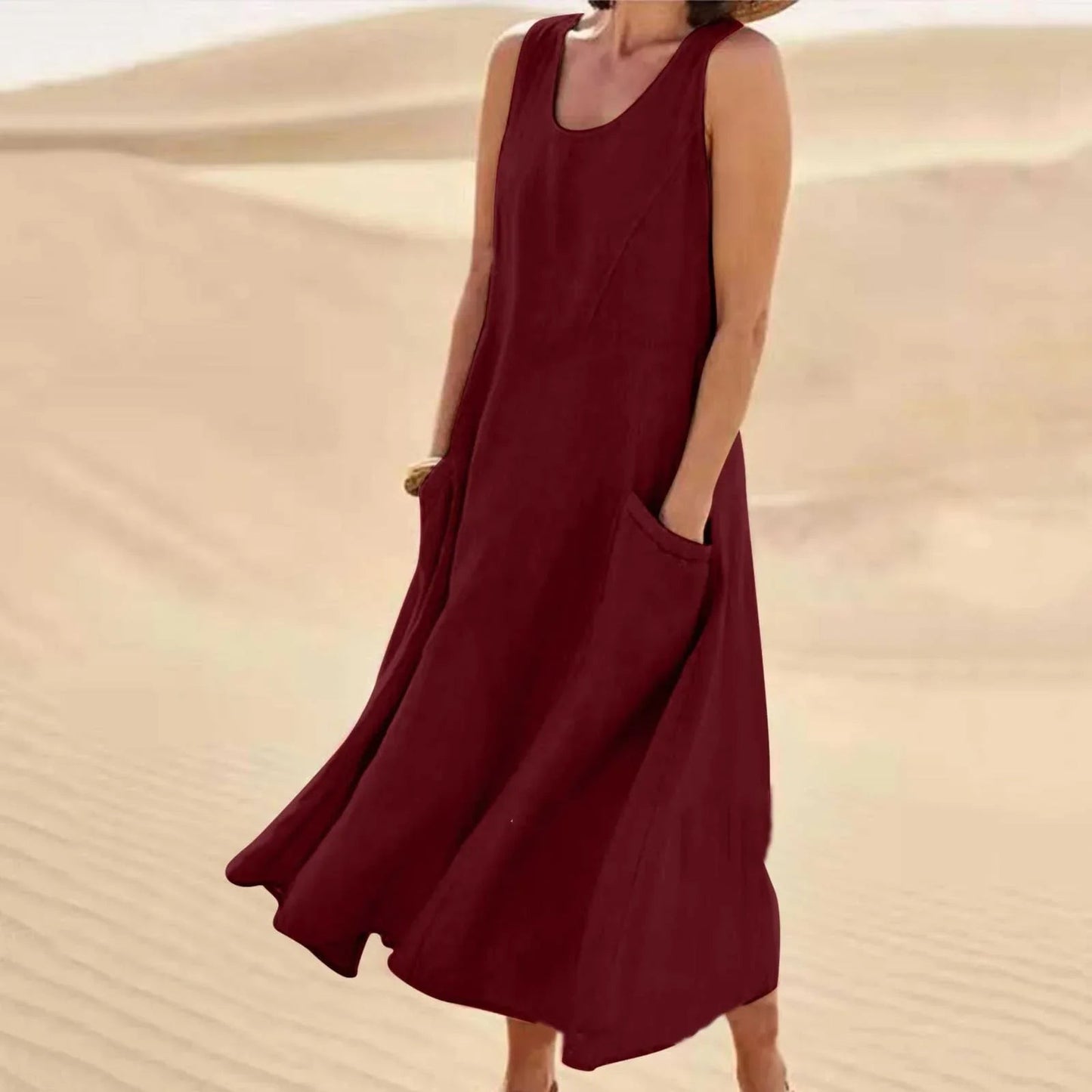 Tula | Midi-jurk met ronde hals