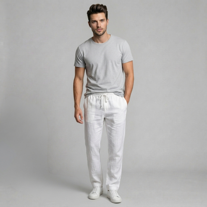 Ksawery - Lekkie lniane spodnie męskie