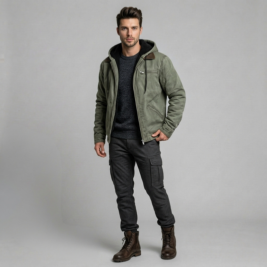 Bartosz - Męska casualowa kurtka z kapturem o wyrazistym stylu