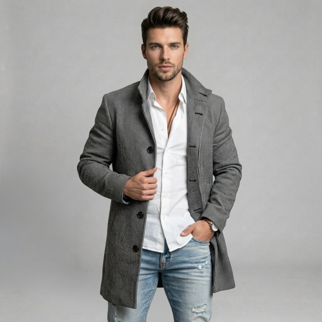 Oskar - Elegancki męski płaszcz o nowoczesnym stylu