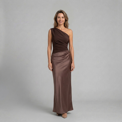 Elara - Elegancka asymetryczna sukienka maxi