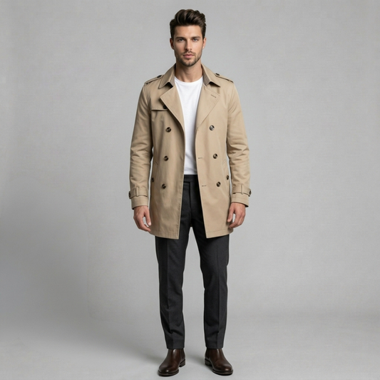 Kacper - Stylowy męski trencz o nowoczesnym kroju