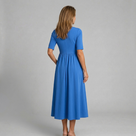 Livia - Elegancka sukienka midi z kopertowym dekoltem