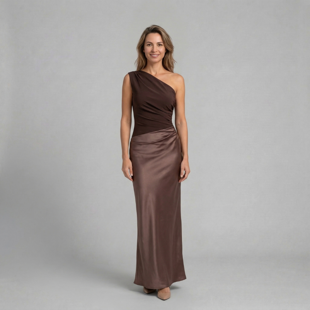 Elara - Elegancka asymetryczna sukienka maxi