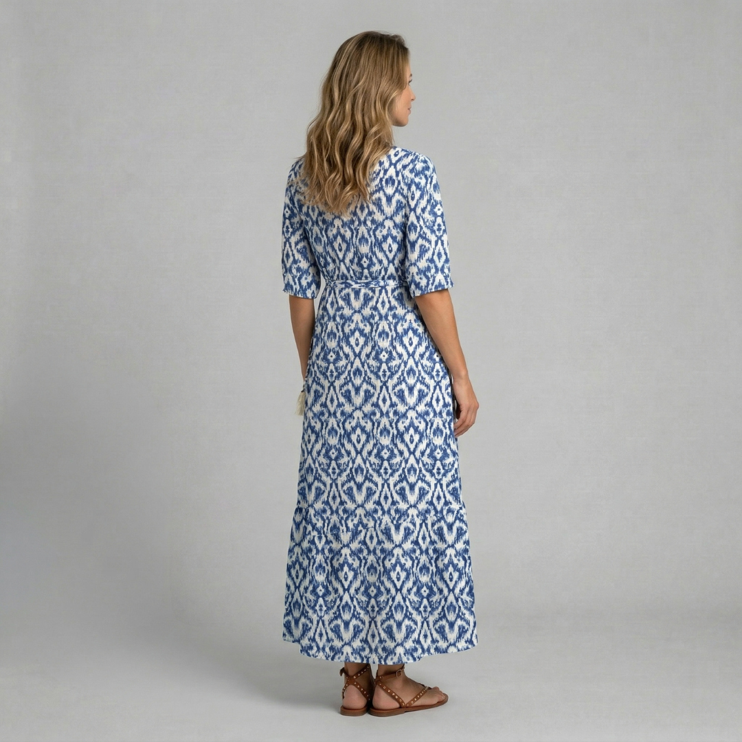 Selina - Zwiewna sukienka maxi z printem