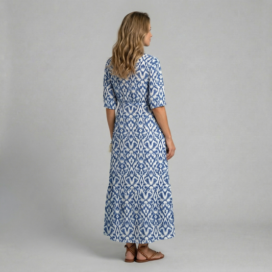 Selina - Zwiewna sukienka maxi z printem