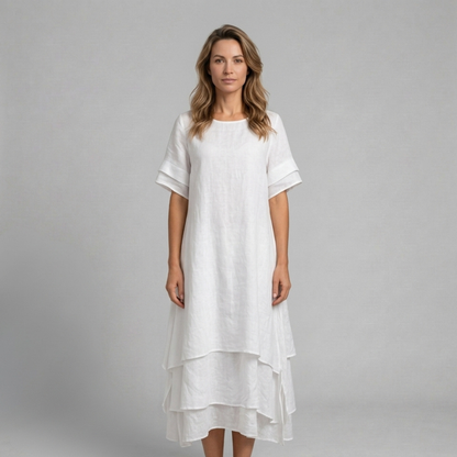 Bogumiła - Elegancka sukienka warstwowa