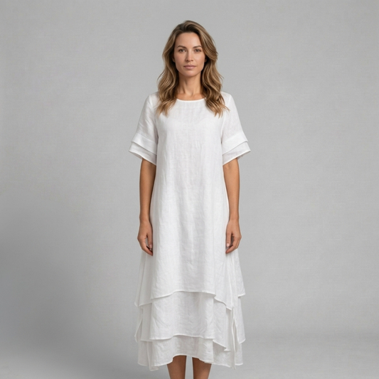 Bogumiła - Elegancka sukienka warstwowa