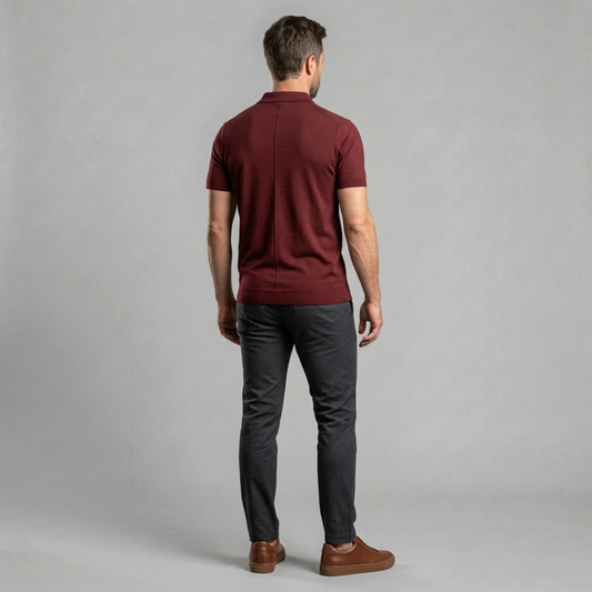 Sorello - Elegancka męska koszulka polo z zamkiem