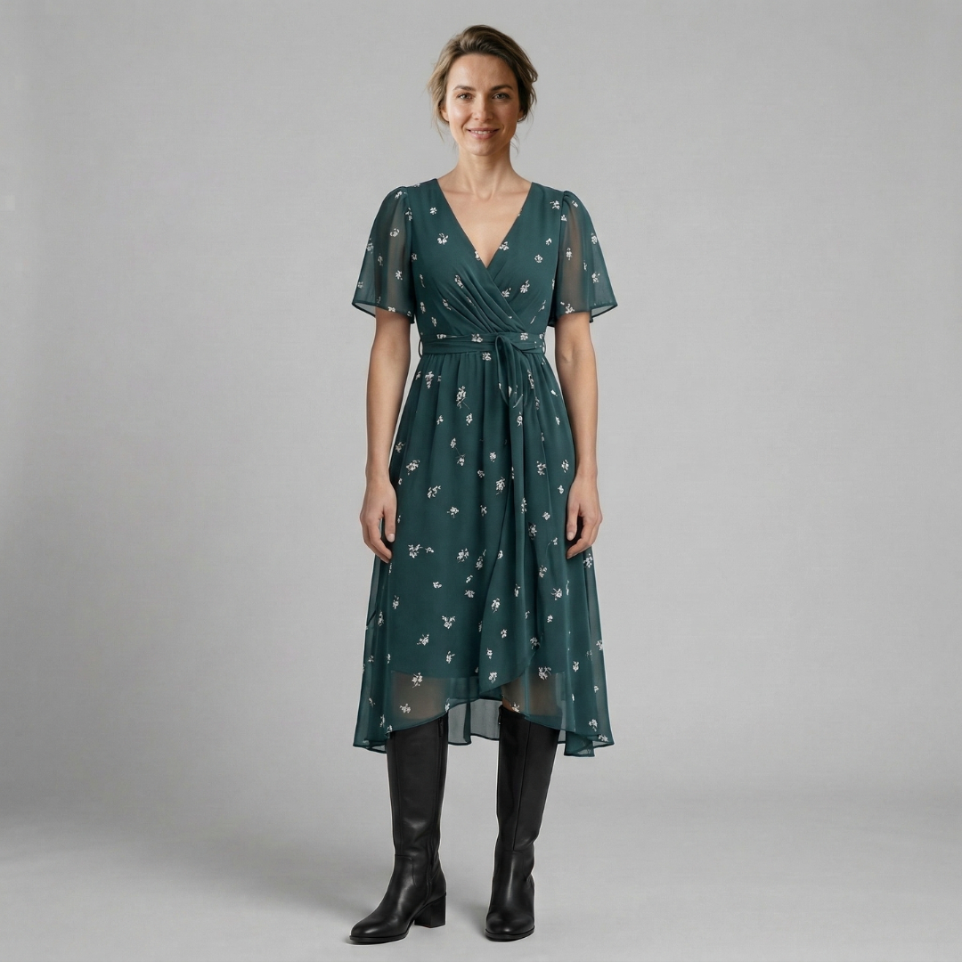 Elara - Elegancka sukienka z dekoltem V