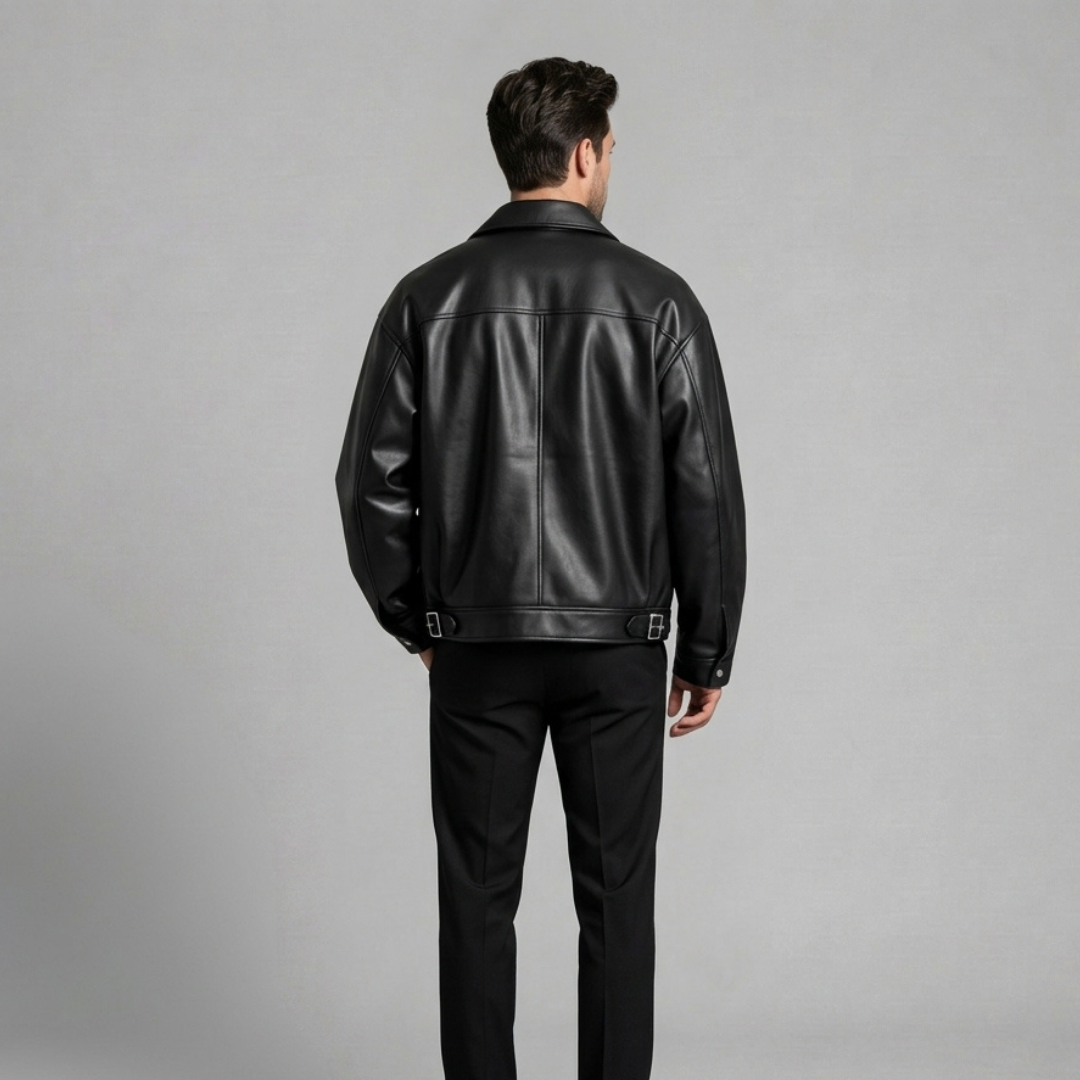 Kacper - Minimalistyczna męska kurtka w stylu skórzanym