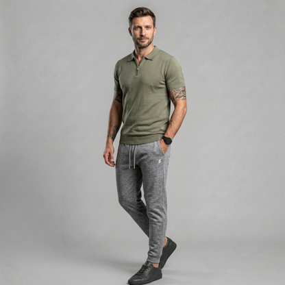 Sorello - Elegancka męska koszulka polo z zamkiem