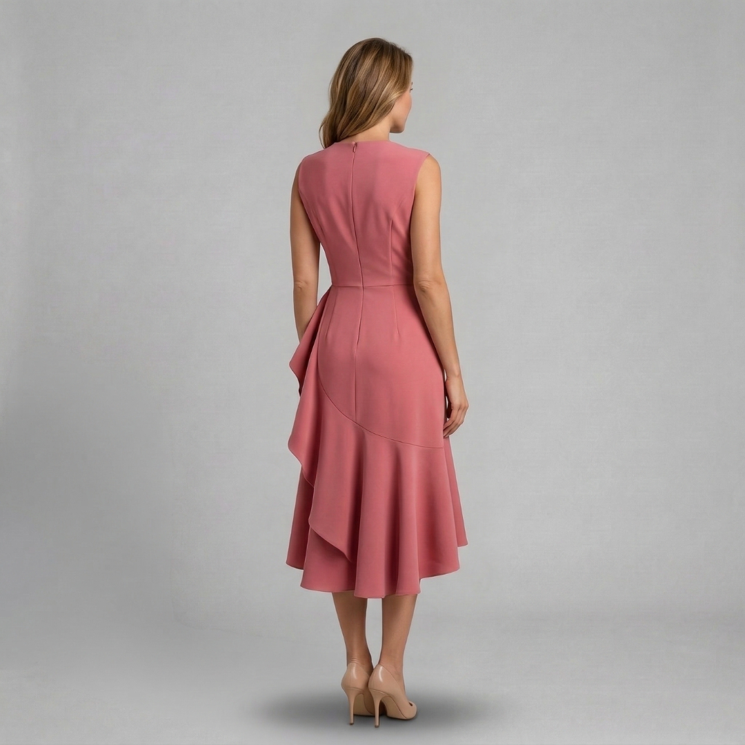 Elira - Elegancka sukienka midi z wiązaniem