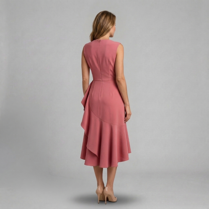 Elira - Elegancka sukienka midi z wiązaniem