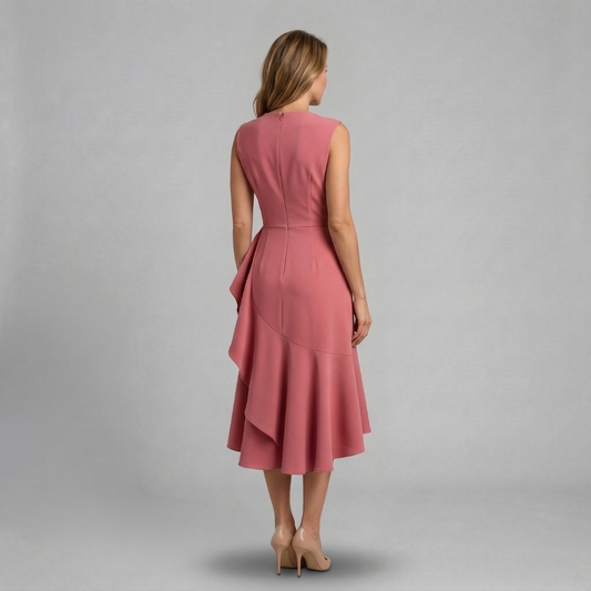 Elira - Elegancka sukienka midi z wiązaniem