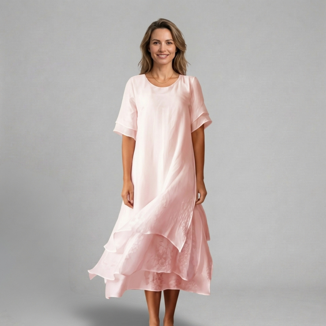 Bogumiła - Elegancka sukienka warstwowa