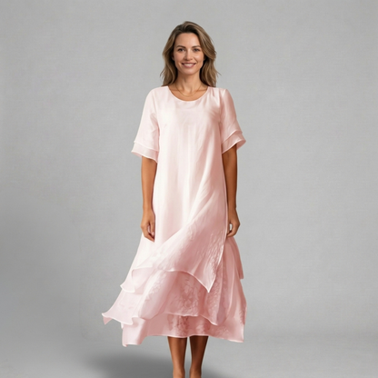 Bogumiła - Elegancka sukienka warstwowa