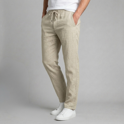 Ksawery - Lekkie lniane spodnie męskie