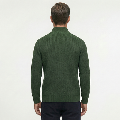 Luksusowy Sweter Męski z Półgolfem i Zamkiem | Styl Smart Casual