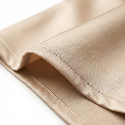 Luksusowa Satynowa Sukienka Midi z Wysokim Kołnierzem | Elegancka Sukienka Wieczorowa