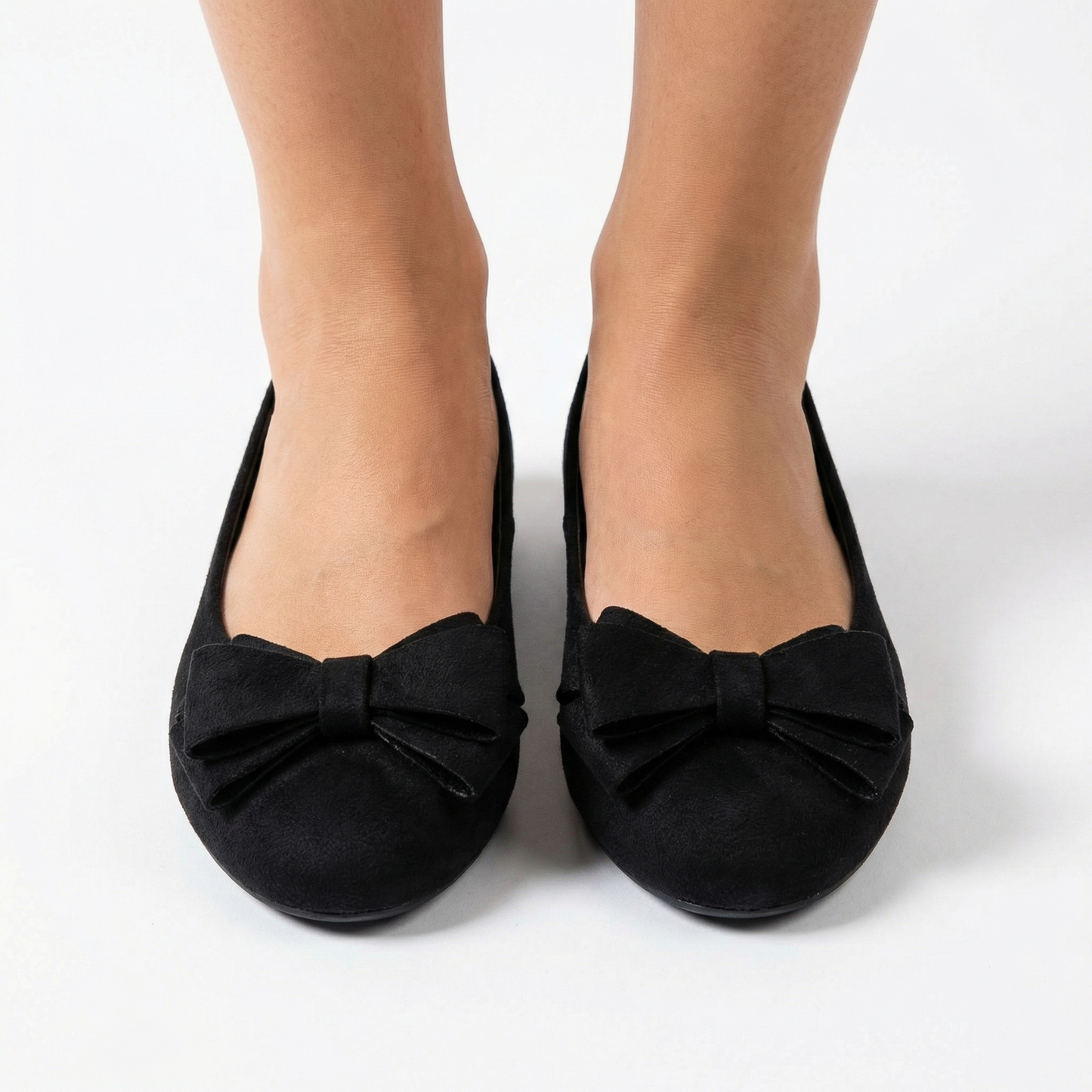 Luksusowe Zamszowe Baleriny z Kokardką | Eleganckie Buty Damskie