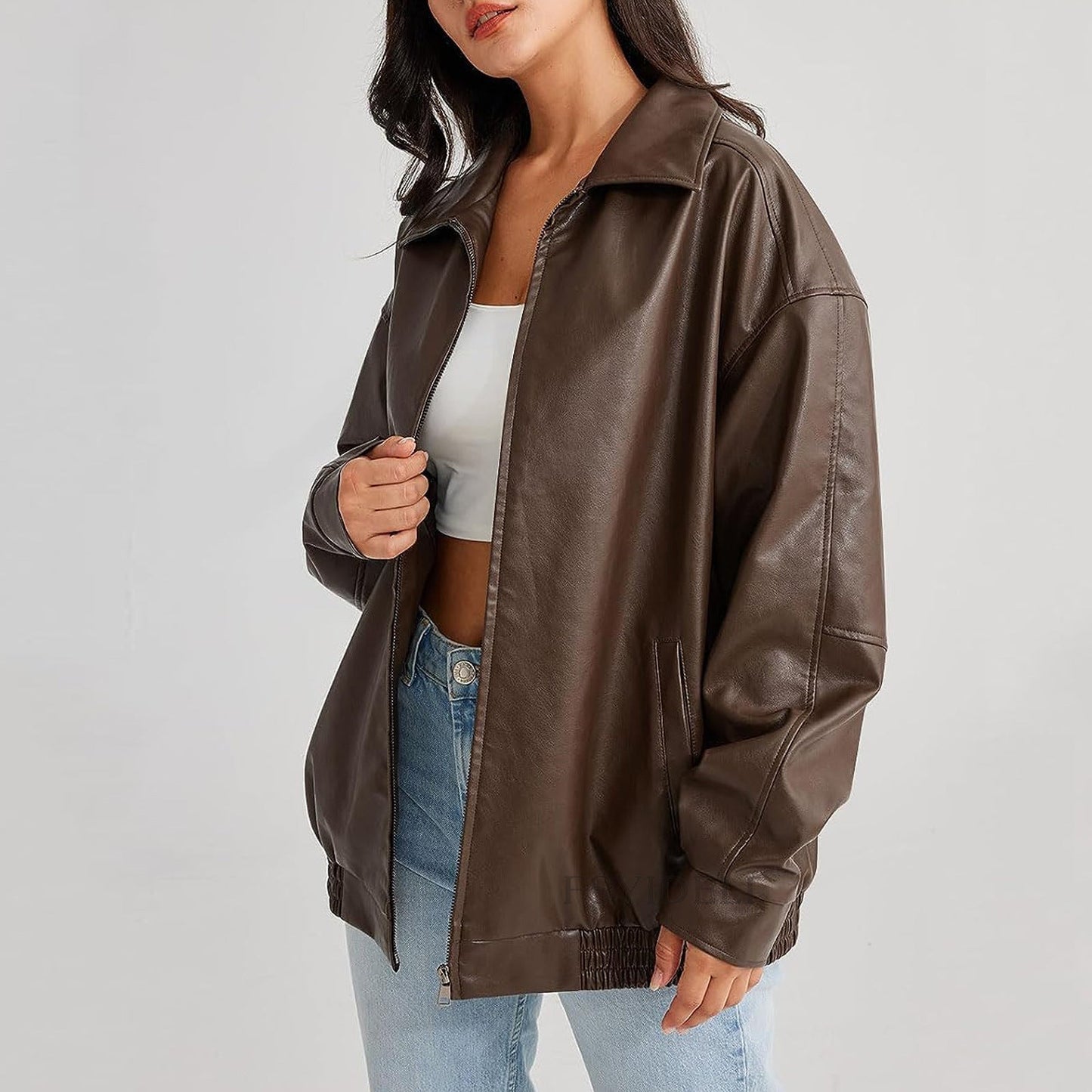 Ewa women's spring jacket with a loose fit for everyday wear, featuring a stylish design and comfortable fabric. 0