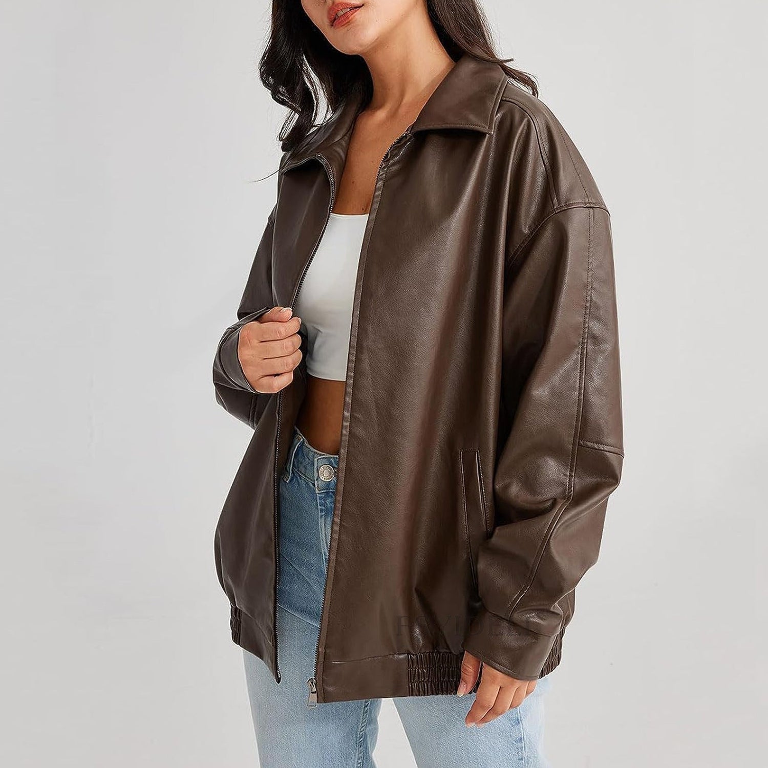 Ewa women's spring jacket with a loose fit for everyday wear, featuring a stylish design and comfortable fabric. 0