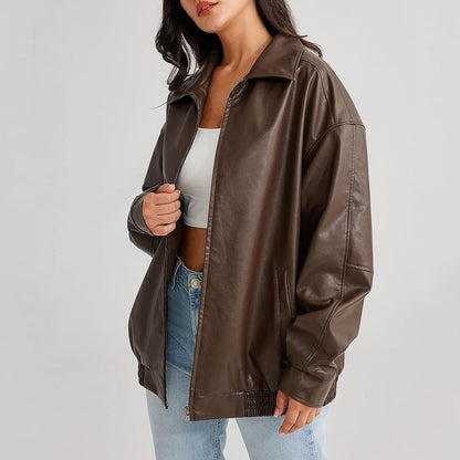 Ewa women's spring jacket with a loose fit for everyday wear, featuring a stylish design and comfortable fabric. 0