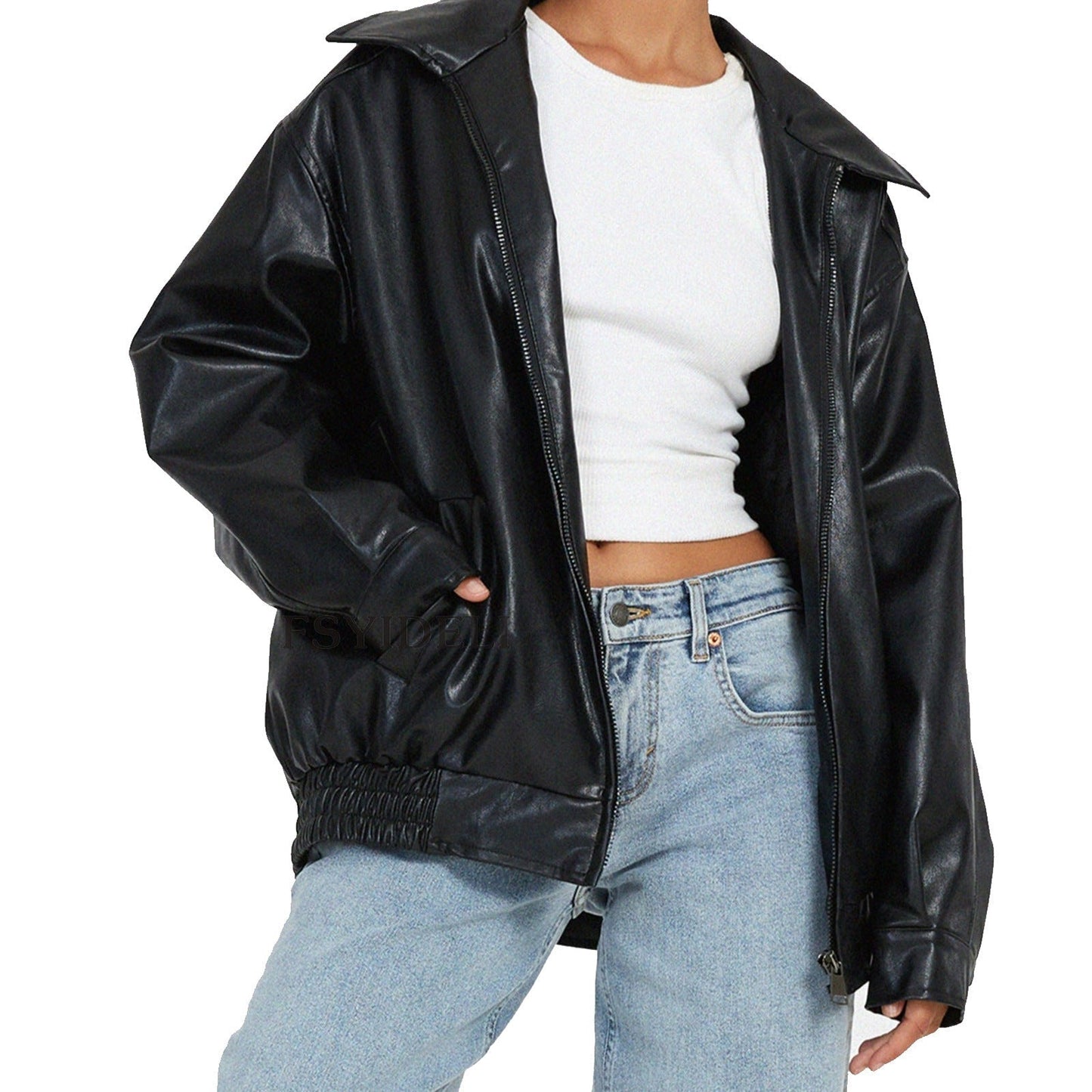 Ewa women's spring jacket with a loose fit for everyday wear, featuring a stylish design and comfortable fabric. 2