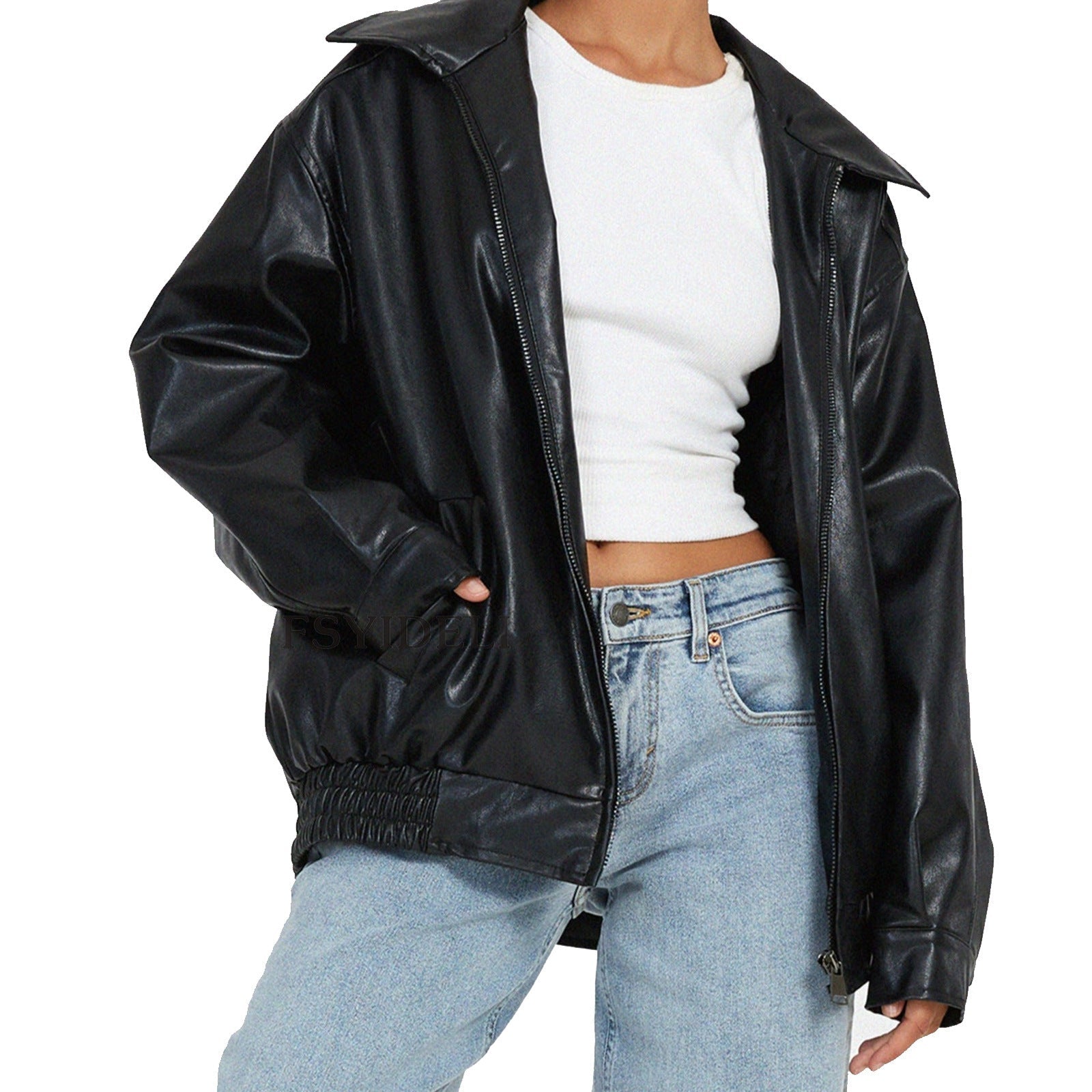 Ewa women's spring jacket with a loose fit for everyday wear, featuring a stylish design and comfortable fabric. 2
