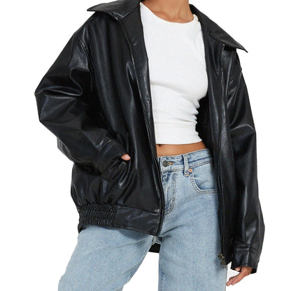 Ewa women's spring jacket with a loose fit for everyday wear, featuring a stylish design and comfortable fabric. 2