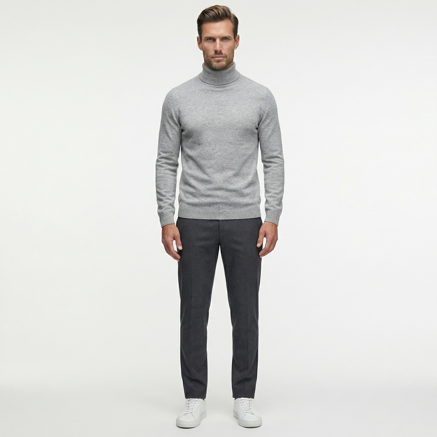 Luksusowy Dopasowany Golf Męski | Elegancki Sweter