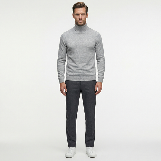 Luksusowy Dopasowany Golf Męski | Elegancki Sweter