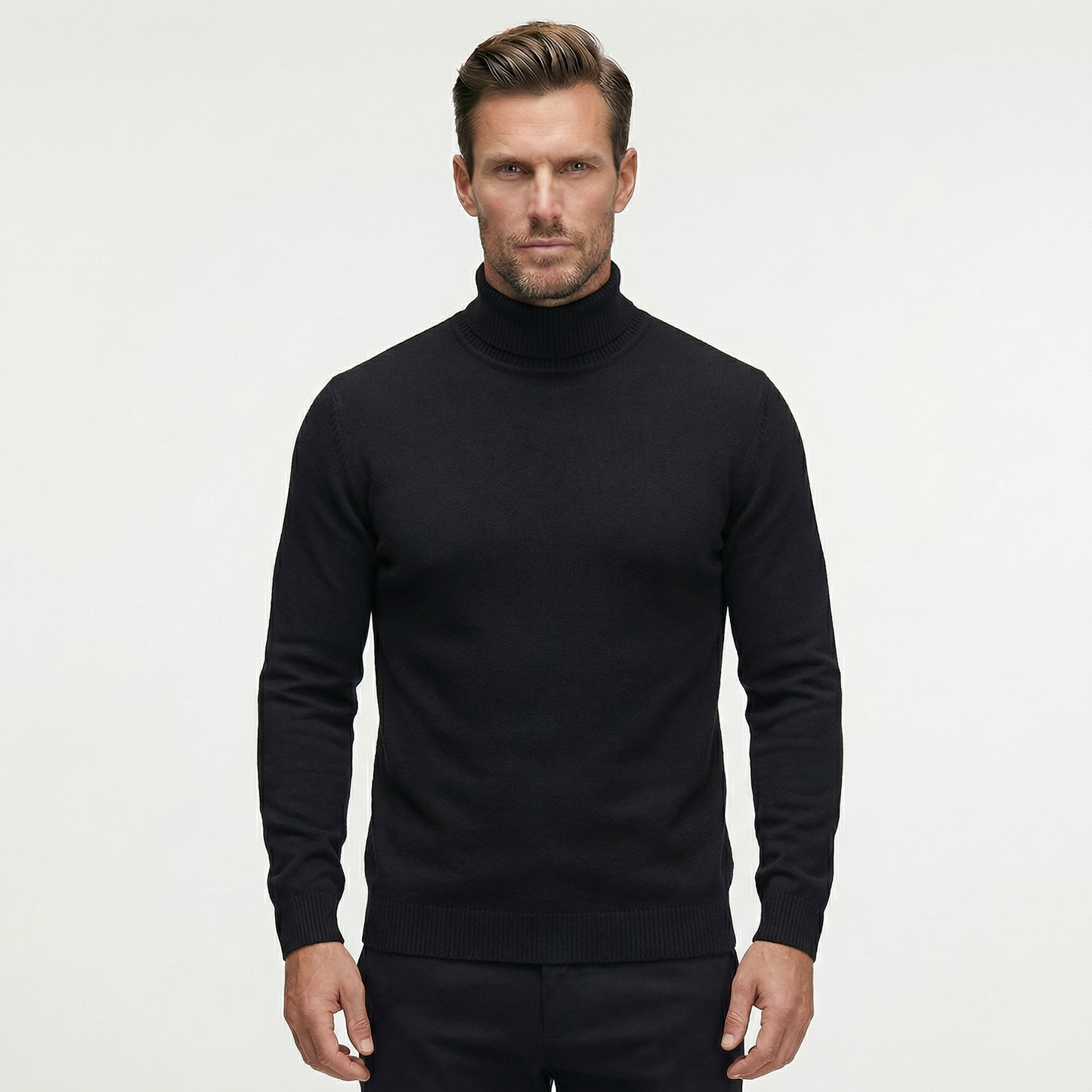 Luksusowy Dopasowany Golf Męski | Elegancki Sweter