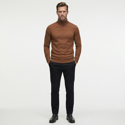 Luksusowy Dopasowany Golf Męski | Elegancki Sweter