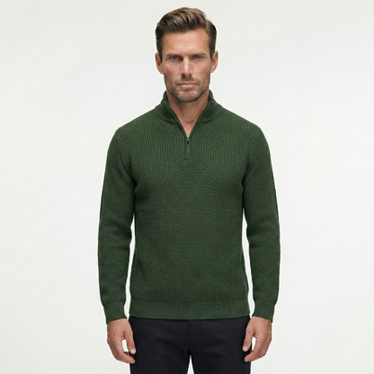 Luksusowy Sweter Męski z Półgolfem i Zamkiem | Styl Smart Casual