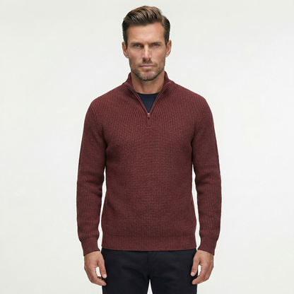 Luksusowy Sweter Męski z Półgolfem i Zamkiem | Styl Smart Casual