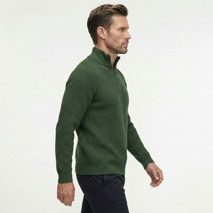 Luksusowy Sweter Męski z Półgolfem i Zamkiem | Styl Smart Casual