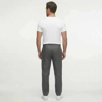 Męskie lniane spodnie ze sznurkiem | Lekkie spodnie na letni, swobodny styl