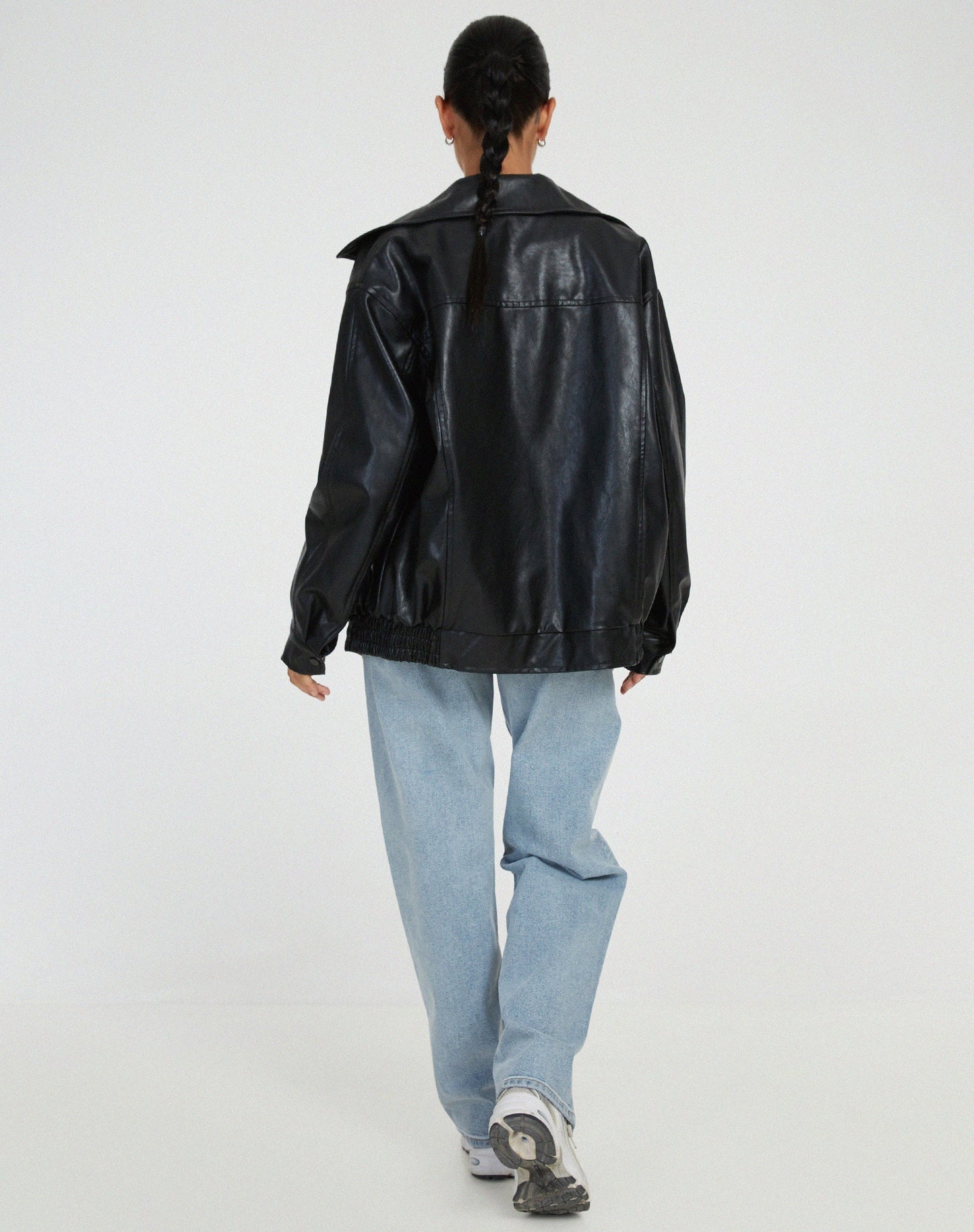 Roksana women's oversized spring bomber jacket in stylish design and vibrant color, perfect for casual outings and transitional weather. 5